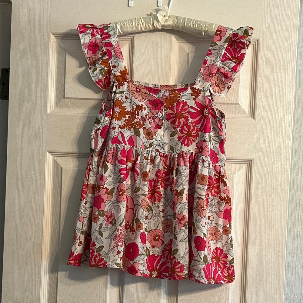 Mod Boutique Floral Pink and White Women's Blouse Size Small